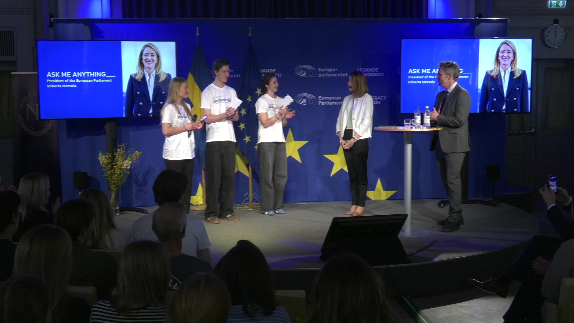 Official visit by Roberta METSOLA, EP President to Stockholm (Sweden) - Townhall Discussion with Students: extracts